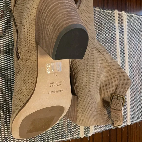 Aquatalia Suede Leather Tan Bootie Size 10 - Picture 3 of 4
